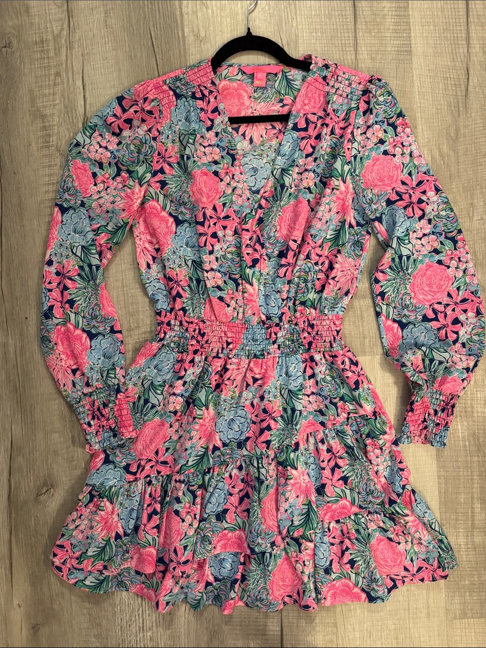 Lilly Pulitzer Cristiana - long sleeve, Oyster Bay Navy Always Be Blooming